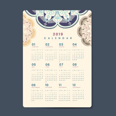 Calendario de bolsillo estandar
